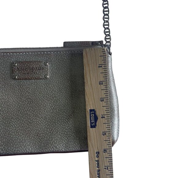 KATE SPADE Gold Shiny Clutch Leather Chain Strap Shoulder Bag Purse - Picture 7 of 13